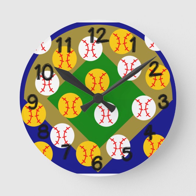 Baseball/Softball  Round Clock (Front)
