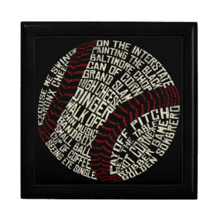Baseball Softball Slang Calligram Box