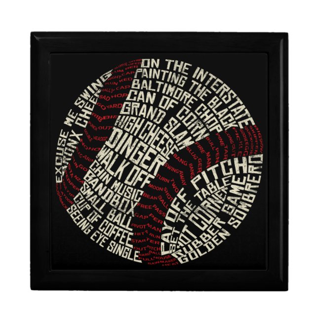 Baseball Softball Slang Calligram Box (Front)