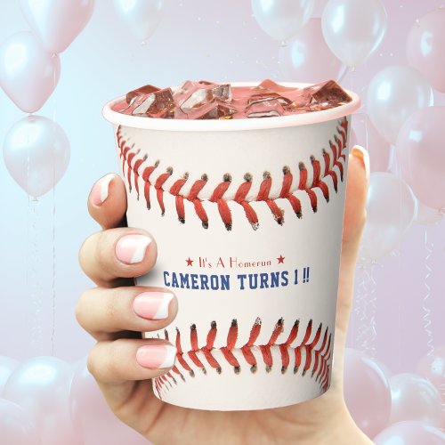 Baseball Softball Sport 1st Birthday Party Paper Cups