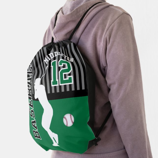 Baseball / Softball ⚾ Sport - Green   Drawstring Bag (Insitu)