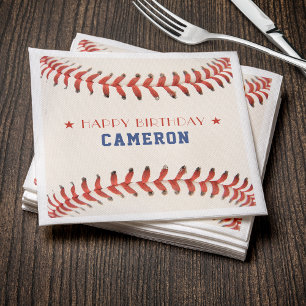 Baseball Softball Sport Happy Birthday Party Napkins