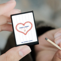 Baseball Softball Sport Heart Pinstripe Wedding
