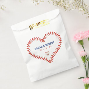 Baseball Softball Sport Heart Stitches Wedding Favor Bag