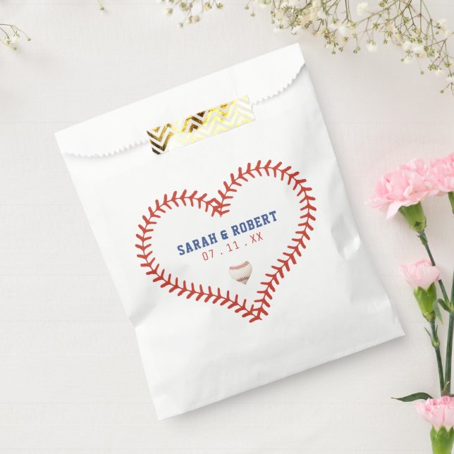 Baseball Softball Sport Heart Stitches Wedding Favor Bag (Sealed)