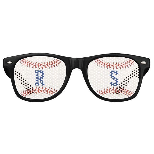 Baseball Softball Sport Monogram Retro Sunglasses (Front)