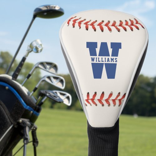 Baseball Softball Sport Name Initial Monogram Golf Head Cover