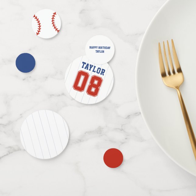 Baseball Softball Sport Pinstripe Birthday Party Confetti (Group)
