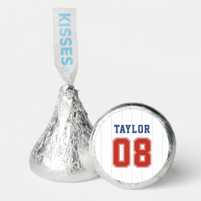 Baseball Softball Sport Pinstripe Birthday Party Hershey®'s Kisses® (Front)