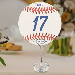 Baseball Softball Sport Round Table Number Card