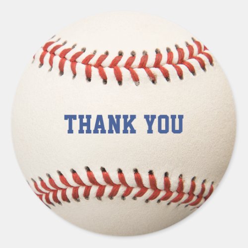 Baseball Softball Sport Thank You Classic Round Sticker