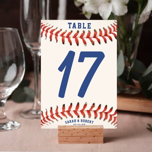 Baseball Softball Sport Wedding Reception Table Number