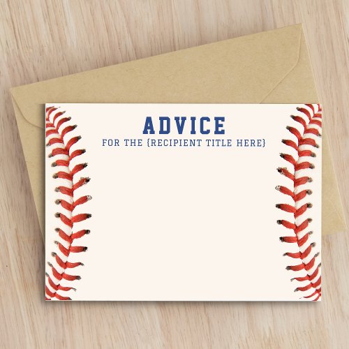 Baseball Softball Sports Advice Enclosure Card