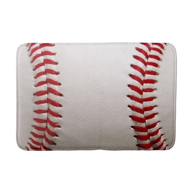 Baseball Softball Stitched Graphic - Sports Art Bath Mat (Front)