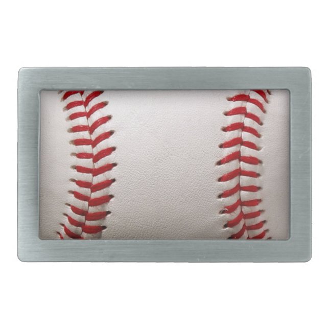 Baseball Softball Stitched Graphic - Sports Art Belt Buckle (Front)