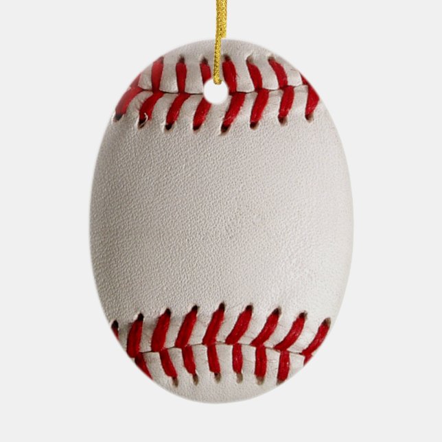 Baseball Softball Stitched Graphic - Sports Art Ceramic Ornament (Front)