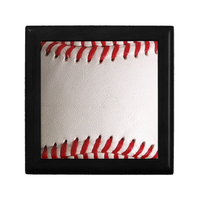 Baseball Softball Stitched Graphic - Sports Art Jewelry Box (Front)