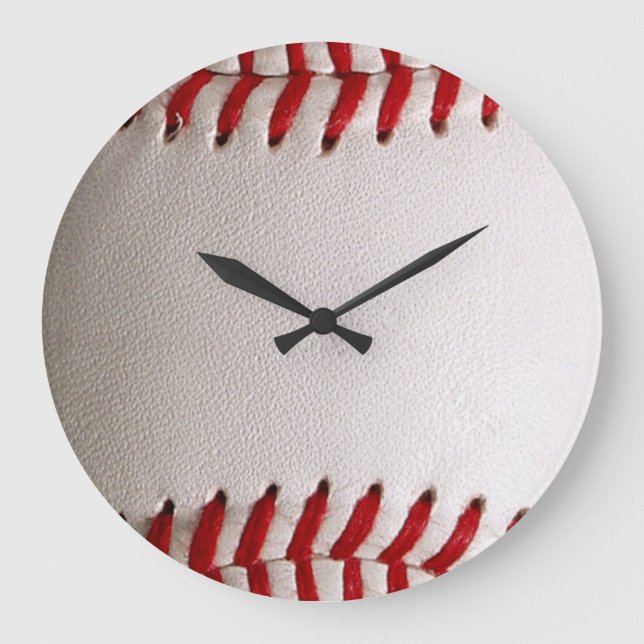 Baseball Softball Stitched Graphic - Sports Art Large Clock (Front)