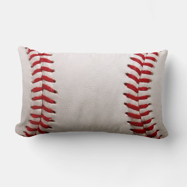 Baseball Softball Stitched Graphic - Sports Art Lumbar Pillow (Front)