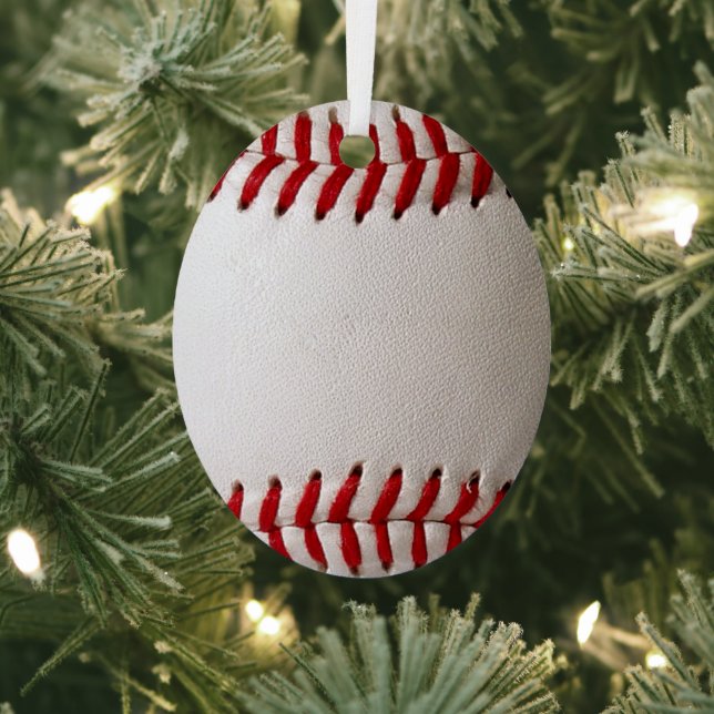 Baseball Softball Stitched Graphic - Sports Art Metal Ornament (Insitu)