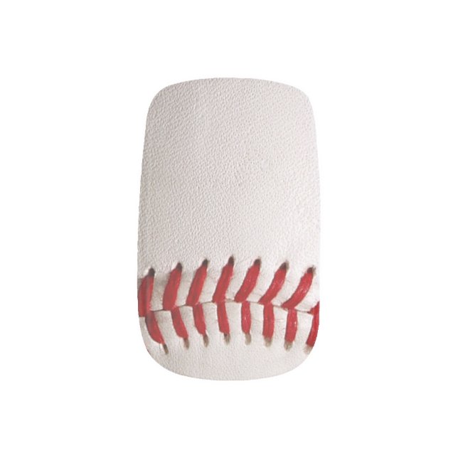Baseball Softball Stitched Graphic - Sports Art Minx Nail Wraps (Left Thumb)
