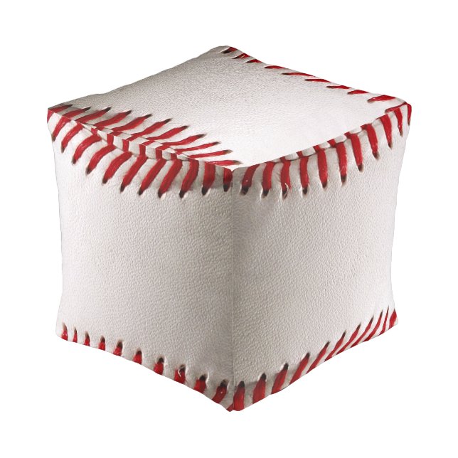 Baseball Softball Stitched Graphic - Sports Art Pouf (Angled Front)