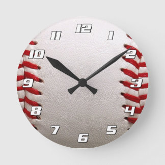 Baseball Softball Stitched Graphic - Sports Art Round Clock