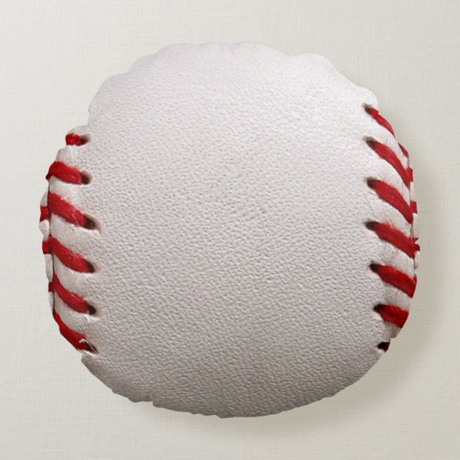 Baseball Softball Stitched Graphic - Sports Art Round Pillow (Front)