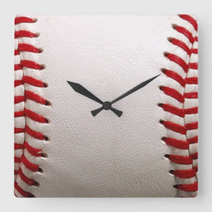 Baseball Softball Stitched Graphic - Sports Art Square Wall Clock