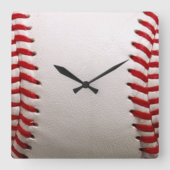 Baseball Softball Stitched Graphic - Sports Art Square Wall Clock (Front)