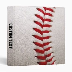 Baseball Softball Stitching Custom Text 3 Ring Binder
