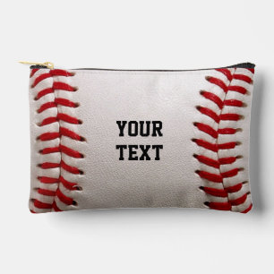 Baseball Softball Stitching Custom Text Accessory Pouch