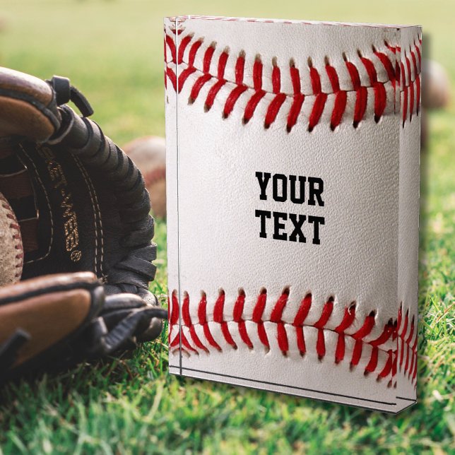 Baseball Softball Stitching Custom Text Acrylic Award (Creator Uploaded)