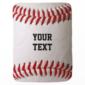 Baseball Softball Stitching Custom Text Baby Blanket