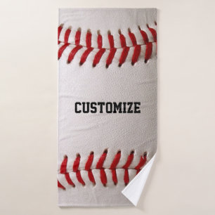 Baseball Softball Stitching Custom Text Bath Towel