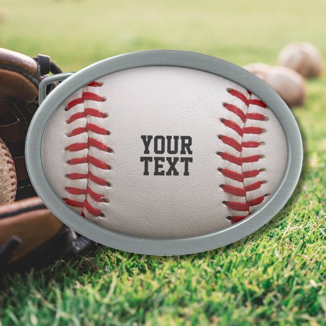 Baseball Softball Stitching Custom Text Belt Buckle (Creator Uploaded)