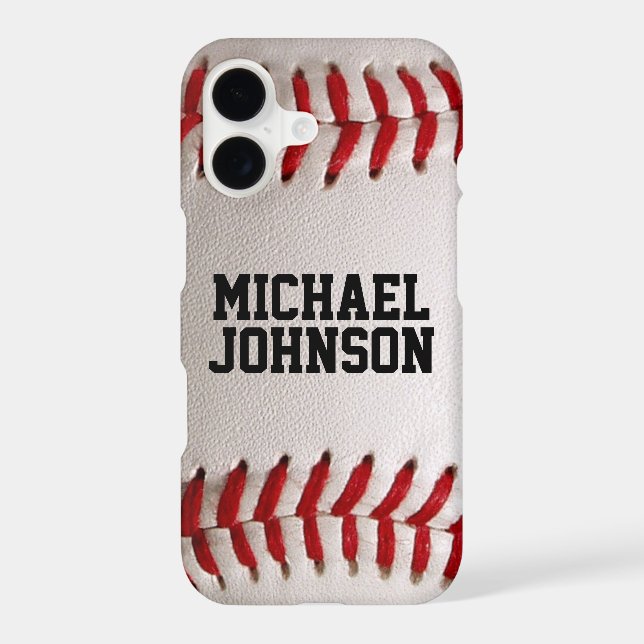 Baseball Softball Stitching Custom Text Case-Mate iPhone Case (Back)