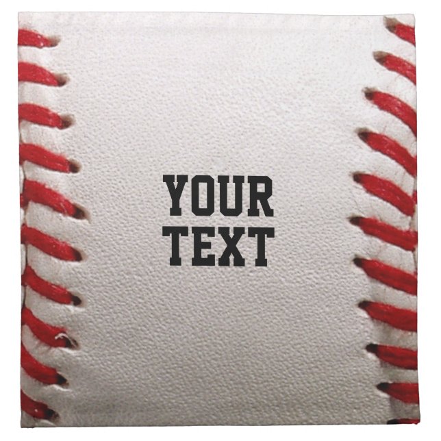 Baseball Softball Stitching Custom Text Cloth Napkin (Front)