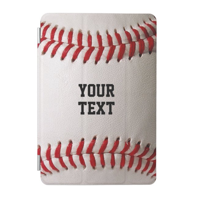 Baseball Softball Stitching Custom Text iPad Mini Cover (Front)