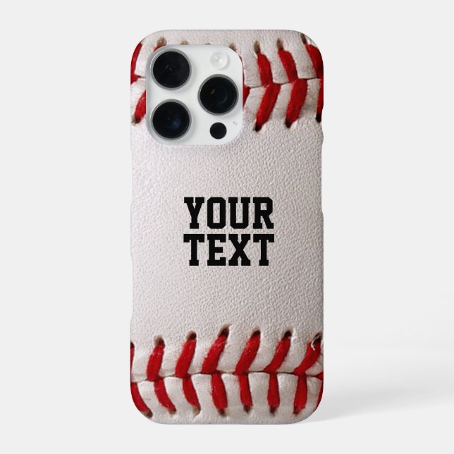 Baseball Softball Stitching Custom Text Iphone Case (Back)