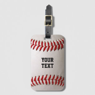 Baseball Softball Stitching Custom Text Luggage Tag