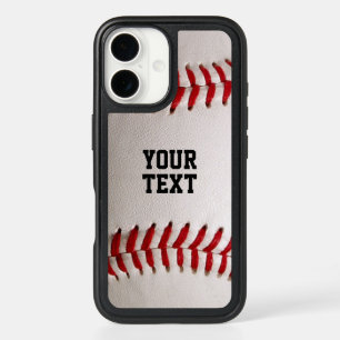 Baseball Softball Stitching Custom Text iPhone 16 Case