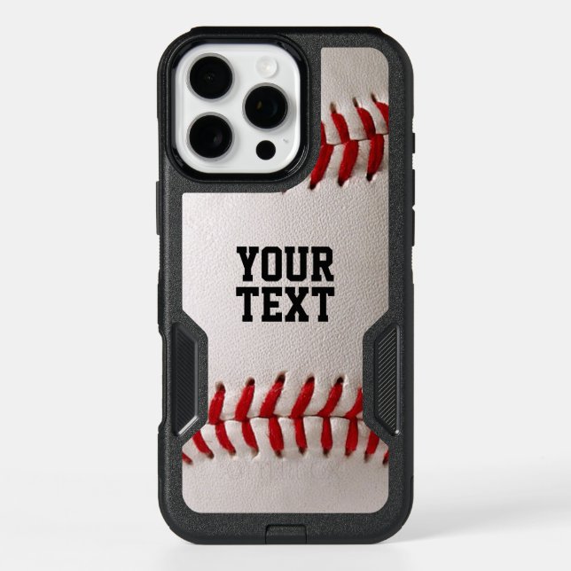 Baseball Softball Stitching Custom Text Otterbox iPhone Case (Back)