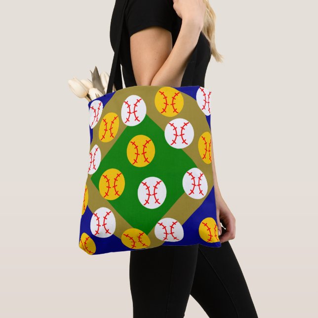 Baseball/Softball  Tote Bag (Close Up)