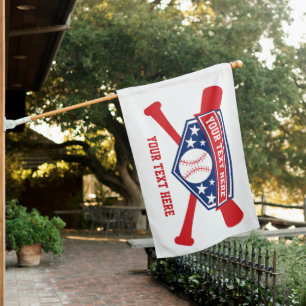 Baseball Softball Your Text House Flag