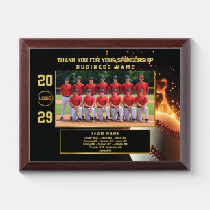 Baseball Sponsor Gift – Custom Team Appreciation Award Plaque