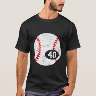 Baseball Sport 40 Jersey Number Distressed T-Shirt