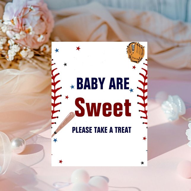 Baseball Sport baby are sweet baby shower favor  Pedestal Sign (Creator Uploaded)