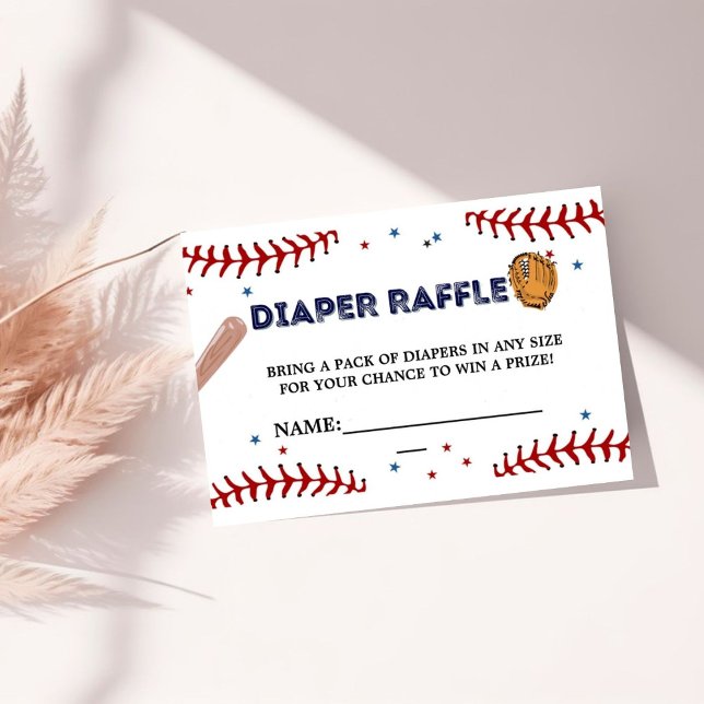 Baseball  sport baby Diaper Raffle Request Card (Creator Uploaded)