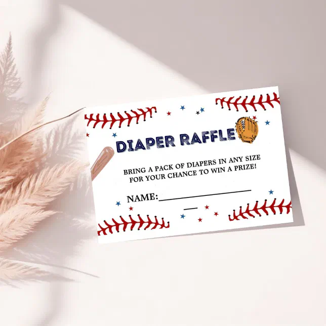 Baseball Raffle Card Baseball sport baby Diaper Raffle Request Card | Zazzle